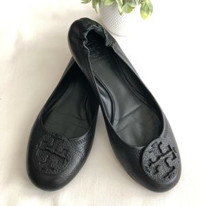 Tory Burch Reva Tumbled Leather Ballet Flats 8